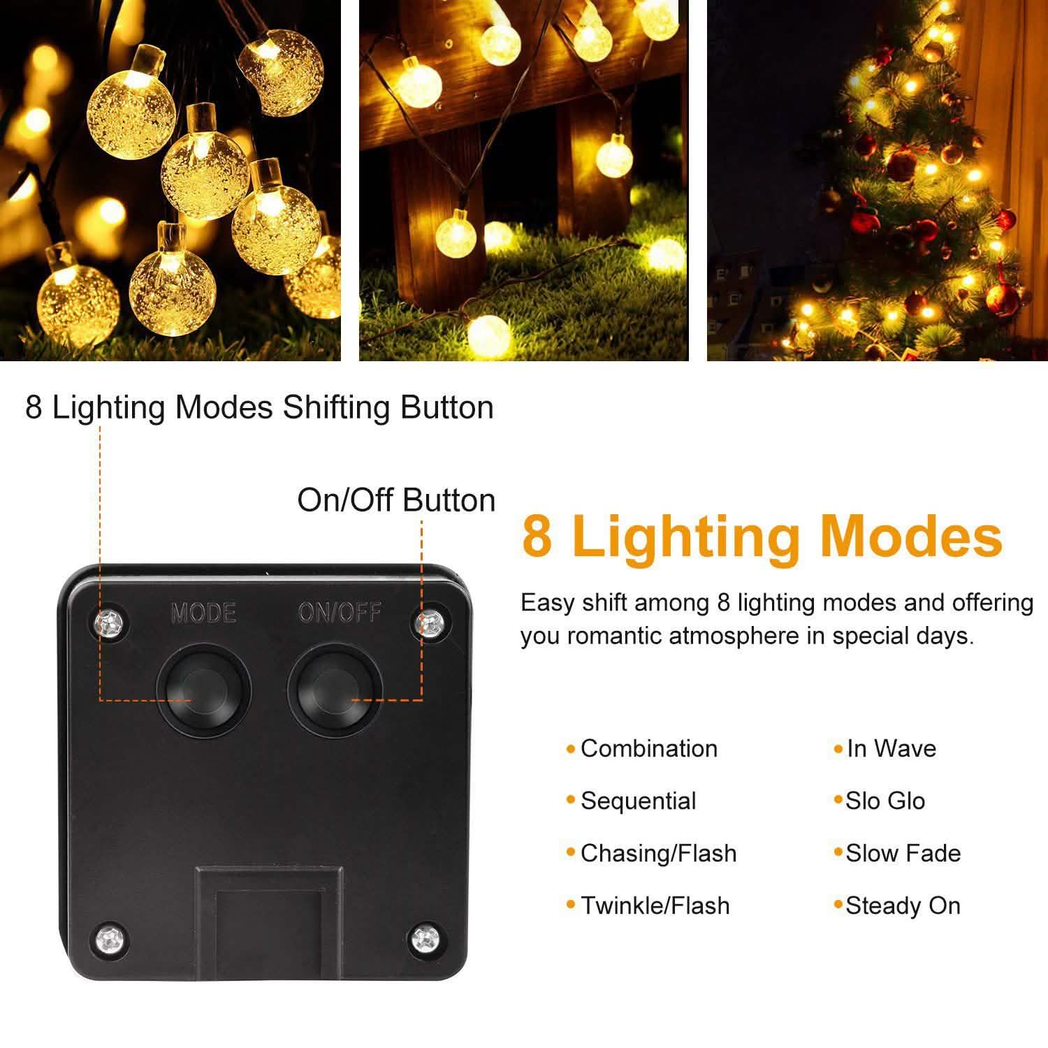 Globe String Solar Lights 30 Ball String & Fairy Lights - Tophatter Daily Deals