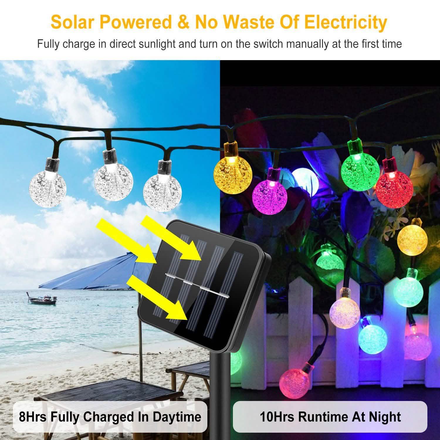 Globe String Solar Lights 30 Ball String & Fairy Lights - Tophatter Daily Deals