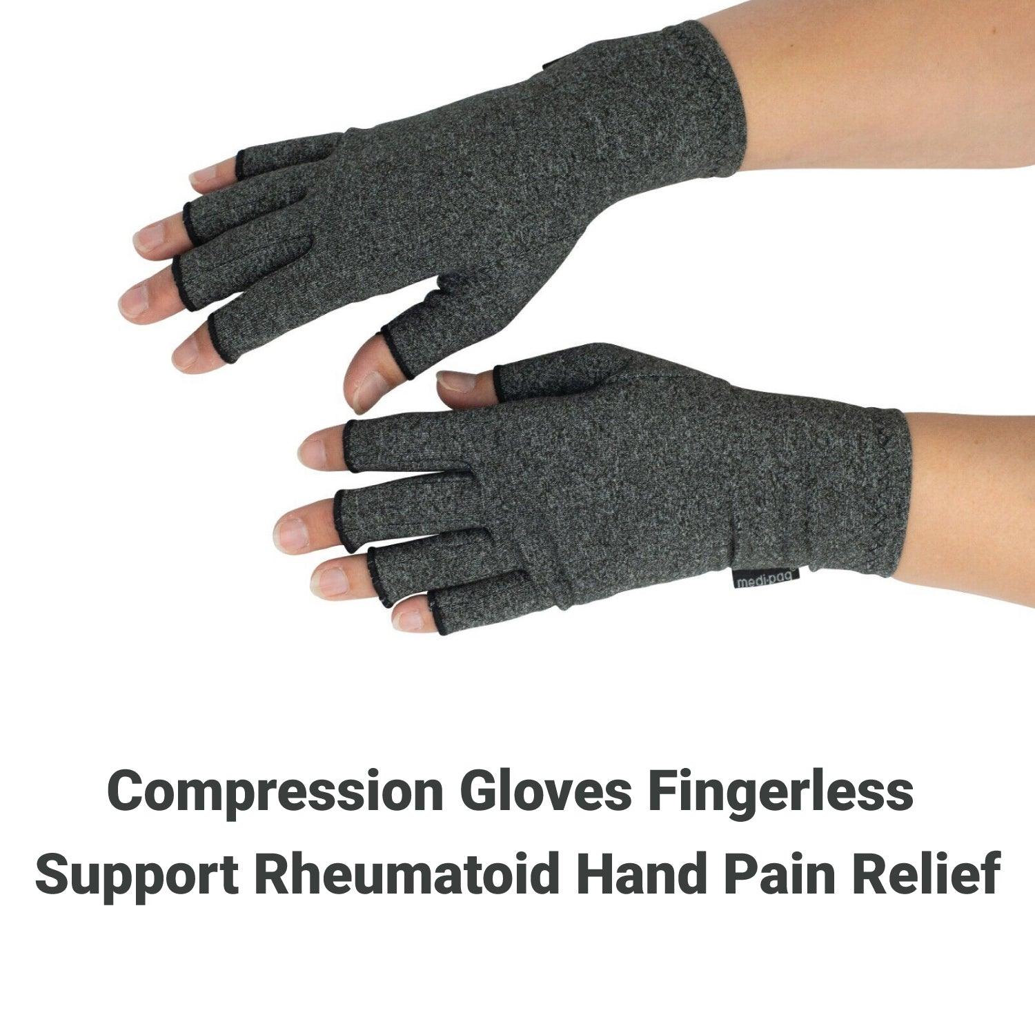 Compression Gloves for Arthritis - Fingerless Pain Relief Arthritic Hands Rheumatoid Anti Arthritis Elastic Gloves Gloves - Tophatter Daily Deals