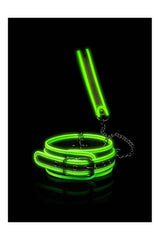Ouch by Shots Toys - Glow - Bonded Leather Collar and Leash - Glow in the Dark BDSM - Tophatter Daily Deals