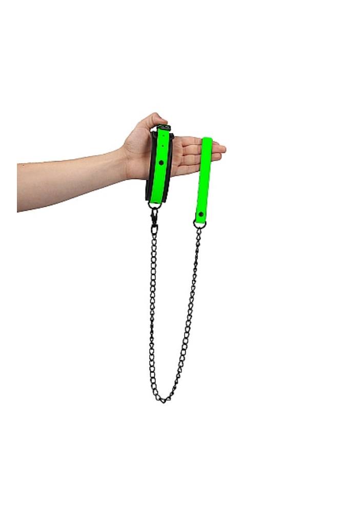 Ouch by Shots Toys - Glow - Bonded Leather Collar and Leash - Glow in the Dark BDSM - Tophatter Daily Deals