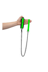 Ouch by Shots Toys - Glow - Bonded Leather Collar and Leash - Glow in the Dark BDSM - Tophatter Daily Deals