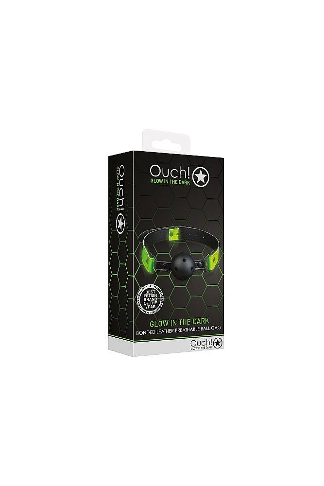 Ouch by Shots Toys - Glow - Breathable Ball Gag - Glow in the Dark BDSM - Tophatter Daily Deals