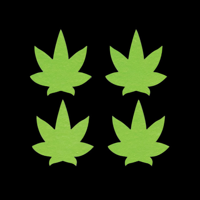 Glow In The Dark Green Pot Leaf Pasties - Tophatter Daily Deals