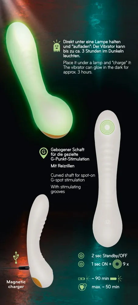 Glow in the Dark G-Spot Curved Vibrator - Tophatter Daily Deals