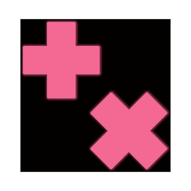 Neon Pink Glow In The Dark Cross Pasties - Tophatter Daily Deals