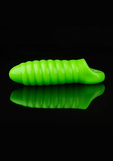 Ouch! Glow in the Dark Swirl Thick Stretchy Penis Sleeve 6.3in Neon Green - Tophatter Daily Deals