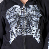 Hot Leathers Asphalt Angel Zip Up Hoodie Wings Hooded Sweatshirt Hoodies & Sweatshirts - Tophatter Daily Deals
