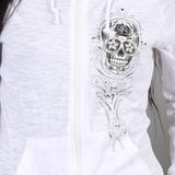 Hot Leathers Womens Sugar Skull Lightweight Slubby Hooded Sweatshirt Hoodies & Sweatshirts - Tophatter Daily Deals