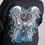 Hot Leathers Angel Roses Zip Up Hooded Ladies Sweat Shirt Wings Hoodies & Sweatshirts - Tophatter Daily Deals