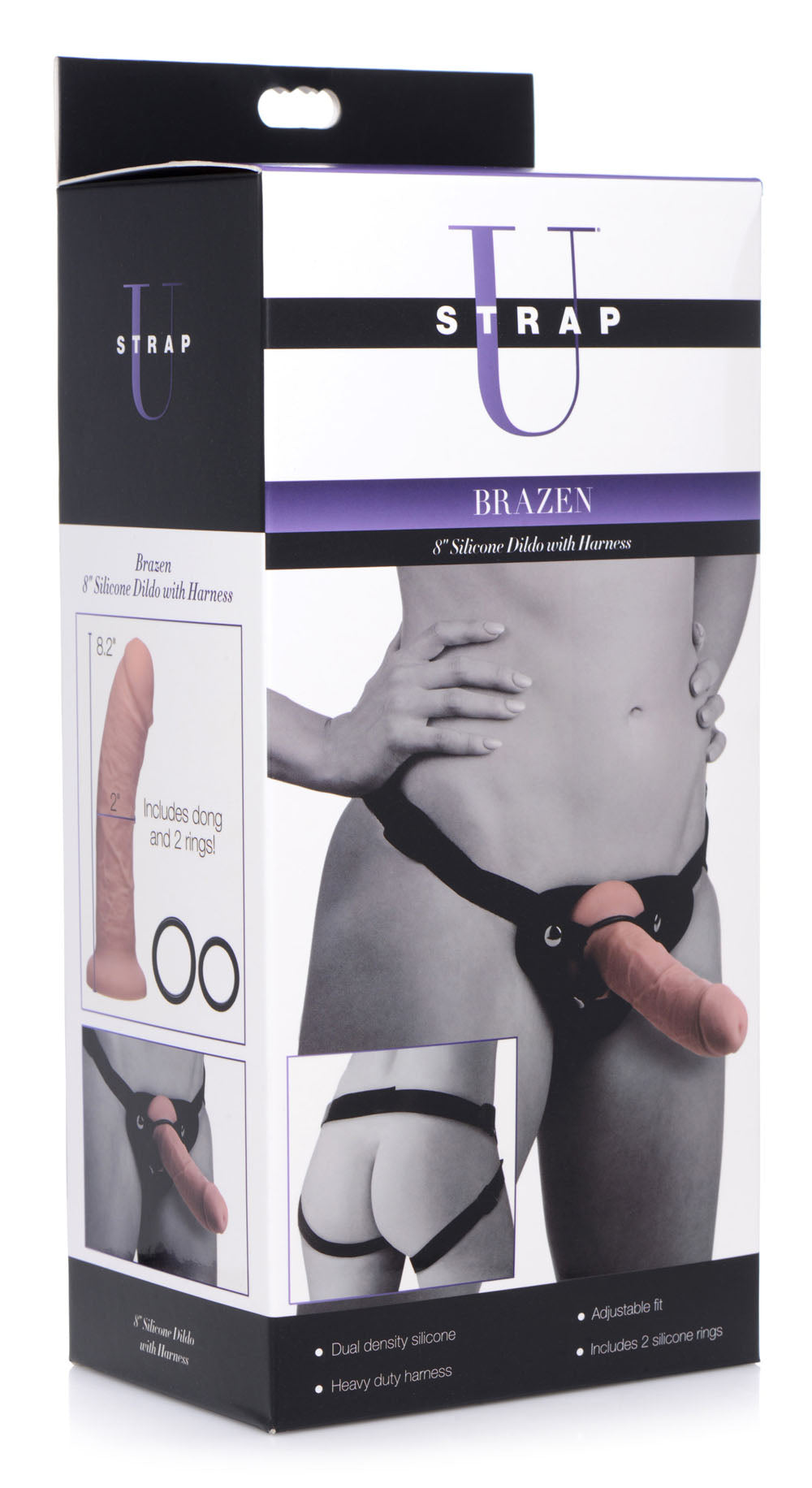 Brazen 8 Inch Silicone Dildo with Harness in Flesh Color > Dildos > Strap On Harnesses - Tophatter Daily Deals