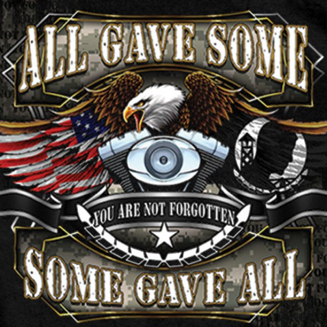 Hot Leathers All Gave Some POW Eagle T-Shirt Military Biker Mens Short Sleeve - Tophatter Daily Deals