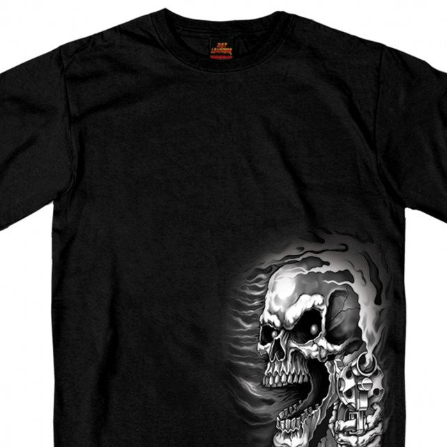 Hot Leathers Assassin Double Sided T-Shirt Skull & Smoking Pistols Mens Short Sleeve - Tophatter Daily Deals