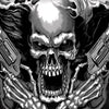 Hot Leathers Assassin Double Sided T-Shirt Skull & Smoking Pistols Mens Short Sleeve - Tophatter Daily Deals