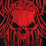 Hot Leathers Over The Top Red Tribal Skull T-Shirt Ride Fast Live Hard Mens Short Sleeve - Tophatter Daily Deals