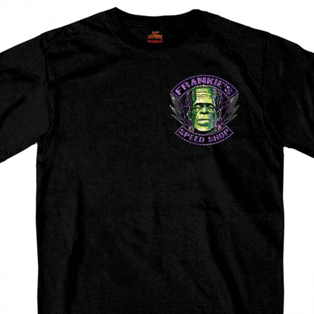 Hot Leathers Frankie's Speed Shop Double Sided Halloween T-Shirt Mens Short Sleeve - Tophatter Daily Deals