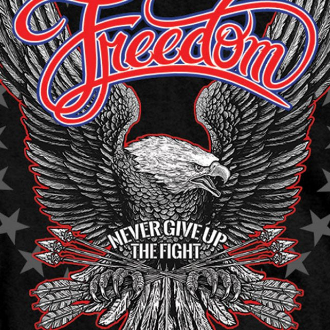 Hot Leathers Freedom Eagle Short Sleeve T-Shirt Double Sided Biker Shirt Mens Short Sleeve - Tophatter Daily Deals