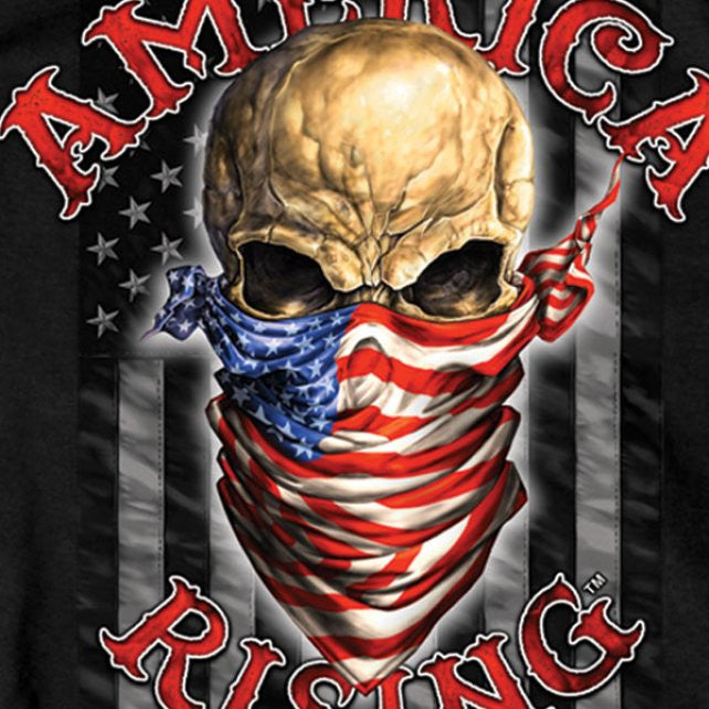 Hot Leathers Skull Bandana Double Sided T-Shirt America Rising Mens Short Sleeve - Tophatter Daily Deals