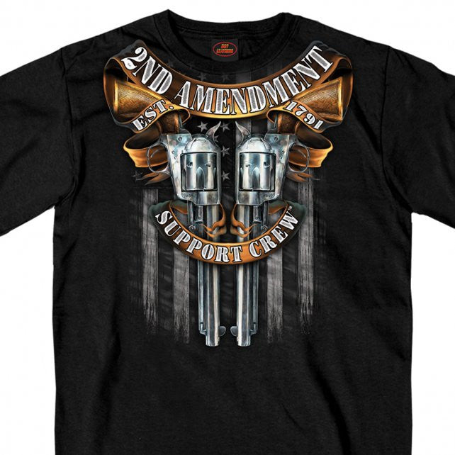 Hot Leathers Crossed Pistols Short Sleeve Shirt 2nd Amend. Support Crew Mens Short Sleeve - Tophatter Daily Deals