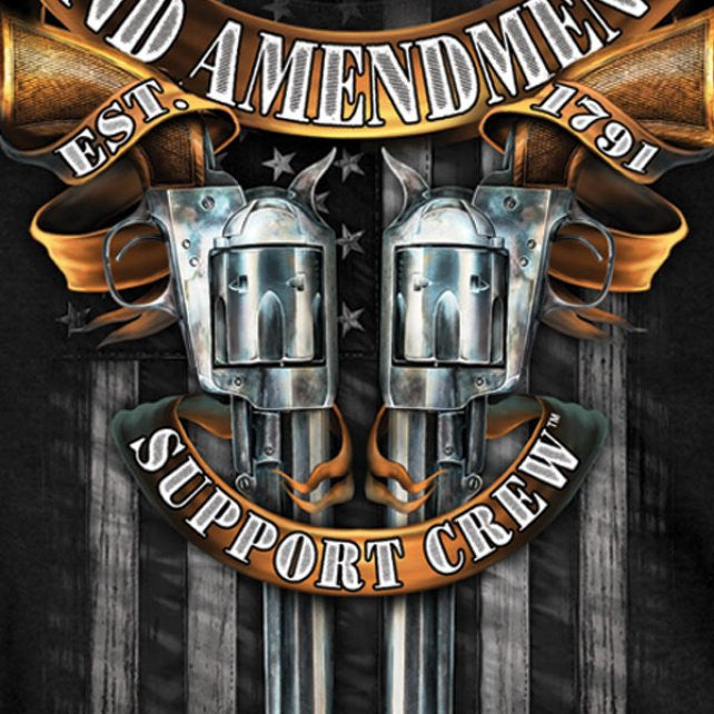 Hot Leathers Crossed Pistols Short Sleeve Shirt 2nd Amend. Support Crew Mens Short Sleeve - Tophatter Daily Deals