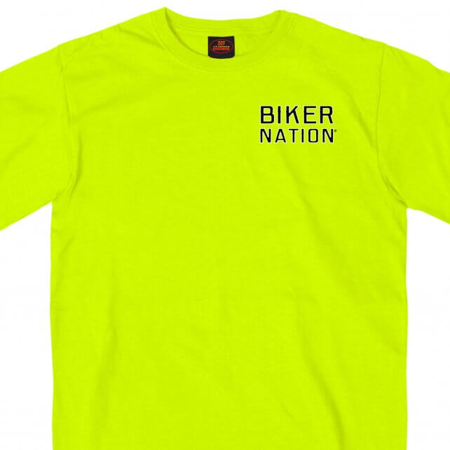 NEW! Hot Leathers Put The Phone Down Biker T-Shirt Safety Green Hi-Vis Mens Short Sleeve - Tophatter Daily Deals