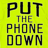 NEW! Hot Leathers Put The Phone Down Biker T-Shirt Safety Green Hi-Vis Mens Short Sleeve - Tophatter Daily Deals