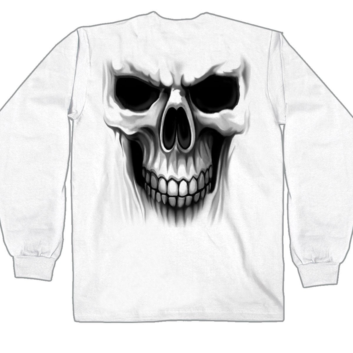 Hot Leathers Ghost Skull White Long Sleeve Shirt Bob's Favorite Logo Mens Long Sleeve - Tophatter Daily Deals