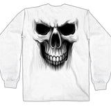 Hot Leathers Ghost Skull White Long Sleeve Shirt Bob's Favorite Logo Mens Long Sleeve - Tophatter Daily Deals