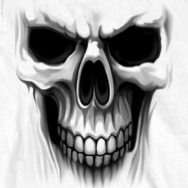 Hot Leathers Ghost Skull White Long Sleeve Shirt Bob's Favorite Logo Mens Long Sleeve - Tophatter Daily Deals