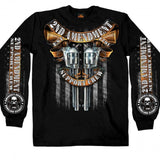 Hot Leathers Crossed Pistols Long Sleeve Shirt 2nd Amend. Support Crew Mens Long Sleeve - Tophatter Daily Deals