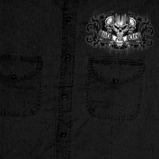 Hot Leathers Ride or Die Skull Sleeveless Denim Biker For Life Shirt Sleeveless Denim - Tophatter Daily Deals