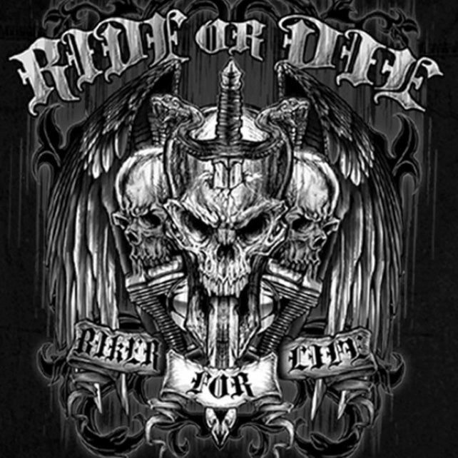 Hot Leathers Ride or Die Skull Sleeveless Denim Biker For Life Shirt Sleeveless Denim - Tophatter Daily Deals