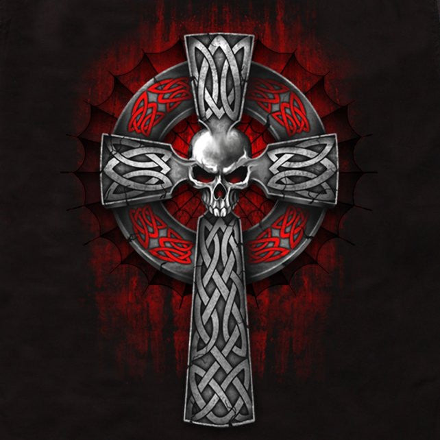 Hot Leathers Celtic Cross Black Sleeveless Denim Button Up Biker Shirt Sleeveless Denim - Tophatter Daily Deals
