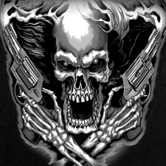 Hot Leathers Assassin Sleeveless Denim Biker Shirt Skull & Pistols Sleeveless Denim - Tophatter Daily Deals