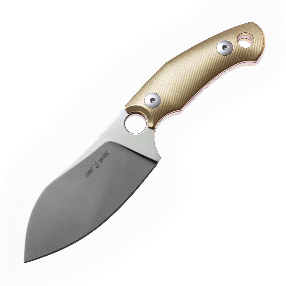GiantMouse Knives GMF1-XL - Fixed Blade - Elmax Steel - Brass Handle Fixed Blade - Tophatter Daily Deals