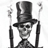 Hot Leathers Stovepipe Shotguns JUMBO Print Skeleton Biker T-Shirt S2G Mens Short Sleeve - Tophatter Daily Deals