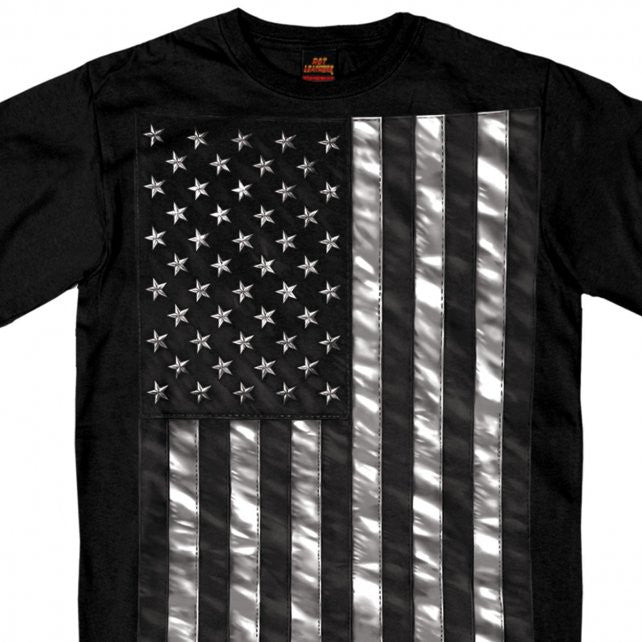Hot Leathers JUMBO Black and White Flag T-Shirt NEW American Flag Mens Short Sleeve - Tophatter Daily Deals
