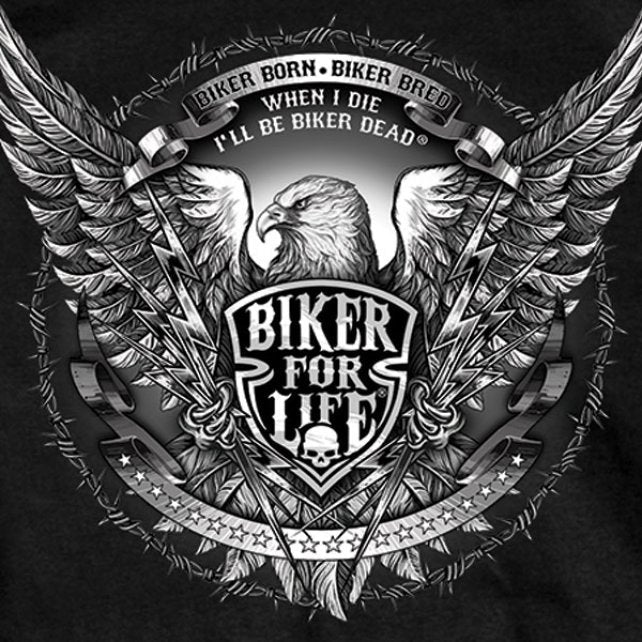 Hot Leathers Bold Eagle Biker For Life T-Shirt Custom Slash2Gash Mens Short Sleeve - Tophatter Daily Deals