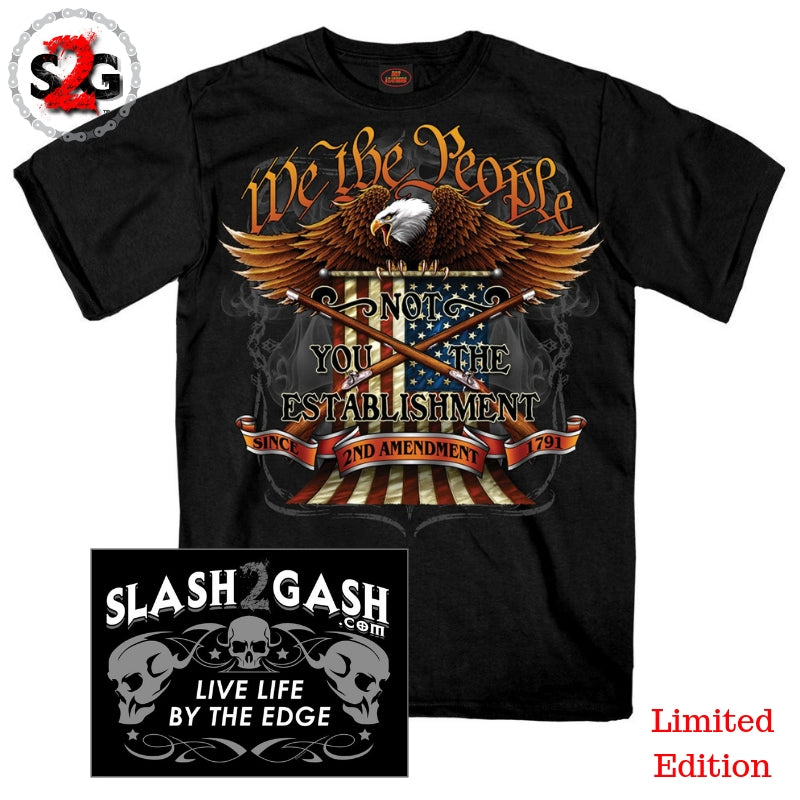 Hot Leathers We The People 2nd Amendment Eagle T-Shirt Slash2Gash Mens Short Sleeve - Tophatter Daily Deals