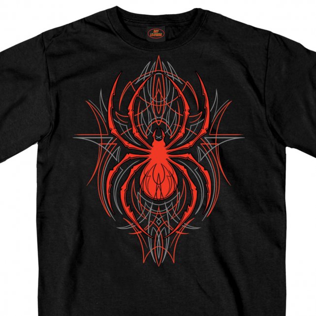 Hot Leathers Pinstripe Spider Short Sleeve T-Shirt Slash2Gash Mens Short Sleeve - Tophatter Daily Deals