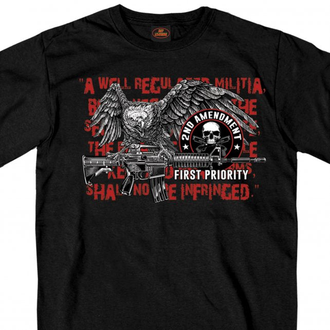 Hot Leathers Militia Eagle 2nd Amendment Men's T-Shirt Slash2Gash S2G Mens Short Sleeve - Tophatter Daily Deals