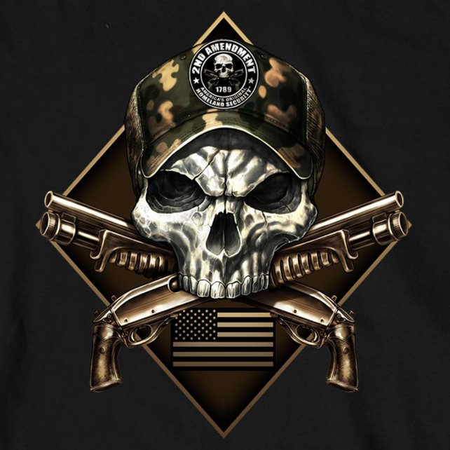 Hot Leathers Camo Skull 2nd Amendment Long Sleeve Shirt Slash2Gash Mens Long Sleeve - Tophatter Daily Deals