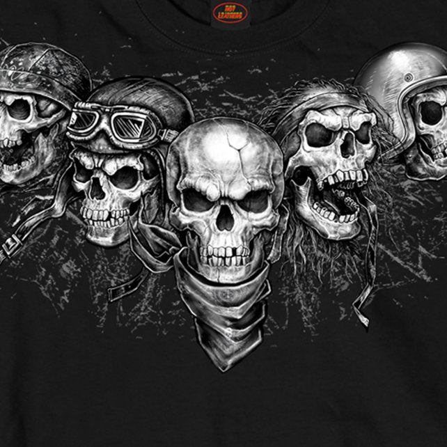 Hot Leathers Five Skulls Long Sleeve Men's Biker Shirt Slash2Gash S2G Mens Long Sleeve - Tophatter Daily Deals
