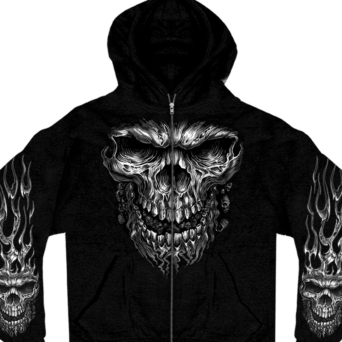 Hot Leathers Shredder Skull Hooded Sweatshirt Custom slash2gash Hoodies & Sweatshirts - Tophatter Daily Deals