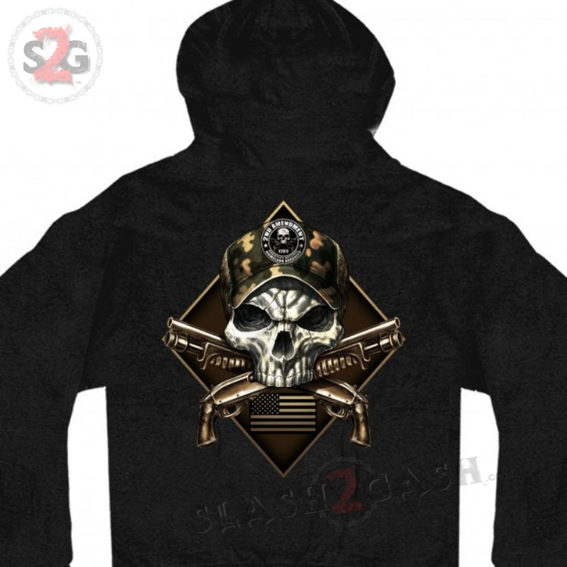 Hot Leathers 2nd Amendment Camo Skull Hooded Sweatshirt Hoodies & Sweatshirts - Tophatter Daily Deals