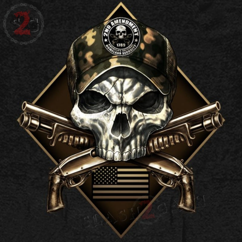 Hot Leathers 2nd Amendment Camo Skull Hooded Sweatshirt Hoodies & Sweatshirts - Tophatter Daily Deals