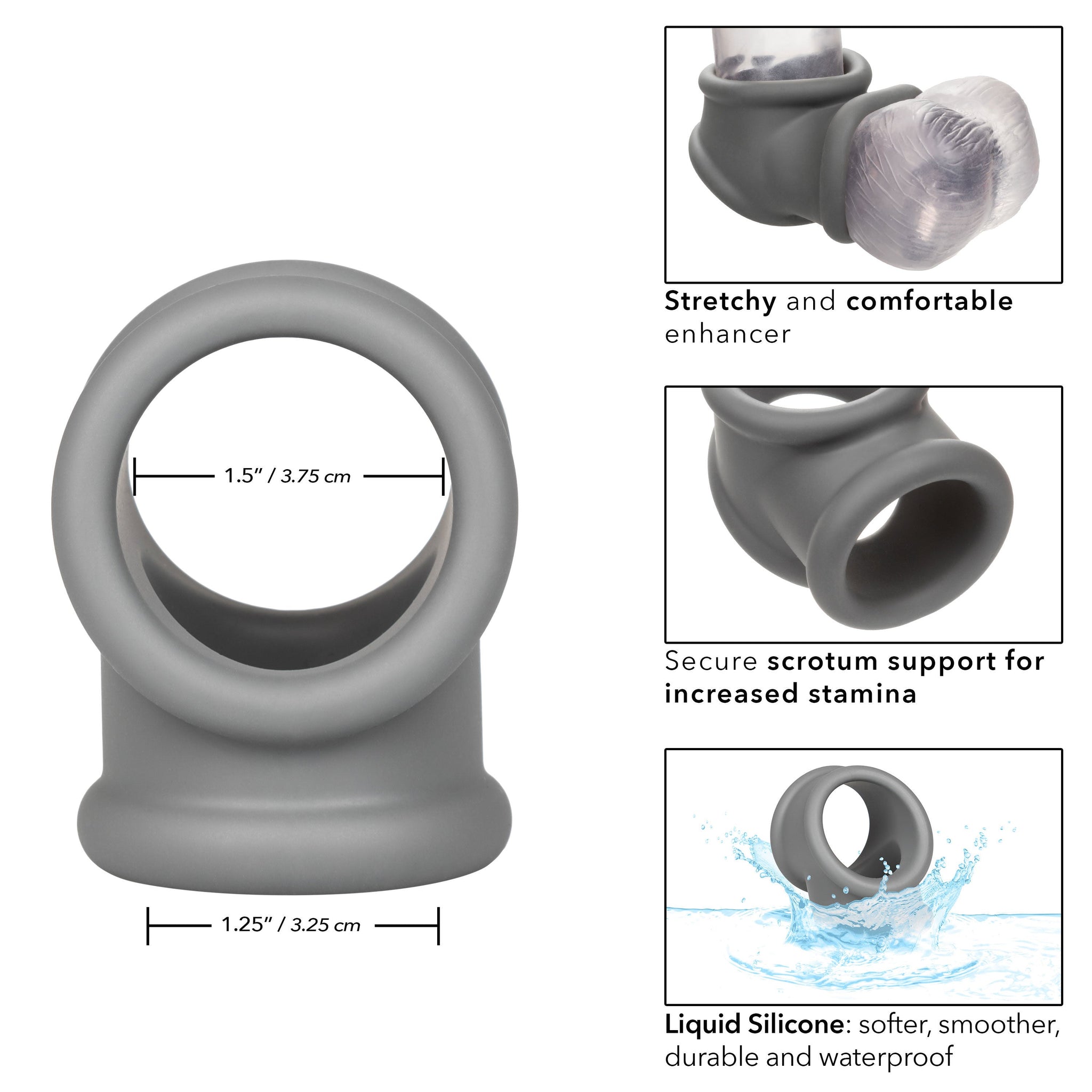 Alpha Liquid Silicone Precision Ring (Gray) – Ultra Stretchy Cock Ring > Cock Ring > Sling - Tophatter Daily Deals