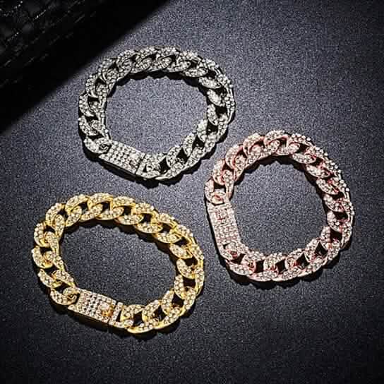 Gold Filled High Polish Finish Men's Bracelet Hip Hop Miami Cuban Link Men's Jewelry - Tophatter Daily Deals