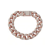 Gold Filled High Polish Finish Men's Bracelet Hip Hop Miami Cuban Link Rose Gold Men's Jewelry - Tophatter Daily Deals