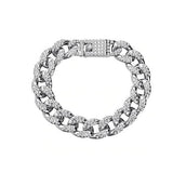 Gold Filled High Polish Finish Men's Bracelet Hip Hop Miami Cuban Link Silver Men's Jewelry - Tophatter Daily Deals